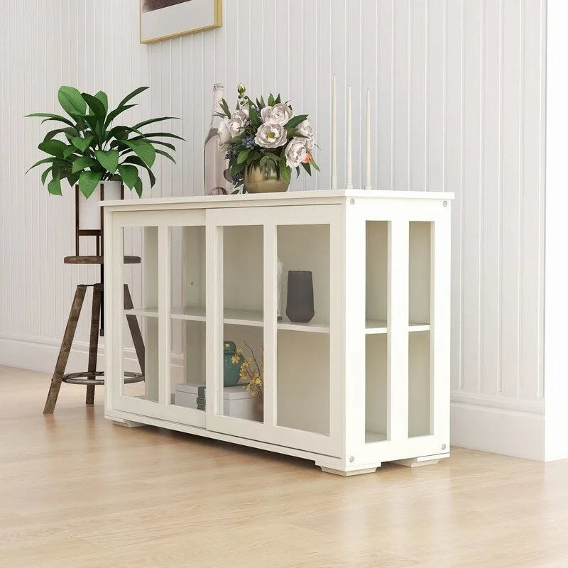 Armoire de rangement blanche à portes coulissantes – 1 unité