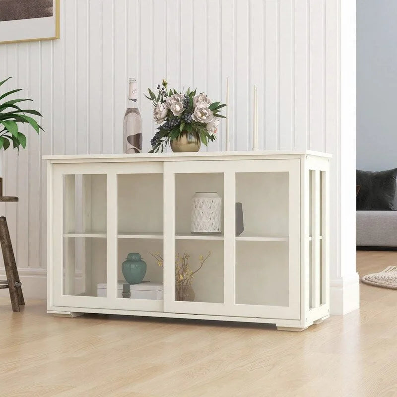 Armoire de rangement blanche à portes coulissantes – 1 unité