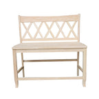 Banc marron dossier en X, hauteur d'assise 61 cm, 2 places