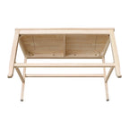 Banc marron dossier en X, hauteur d'assise 61 cm, 2 places