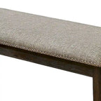 Banc 2 places en tissu gris avec clous décoratifs