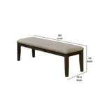 Banc 2 places en tissu gris avec clous décoratifs