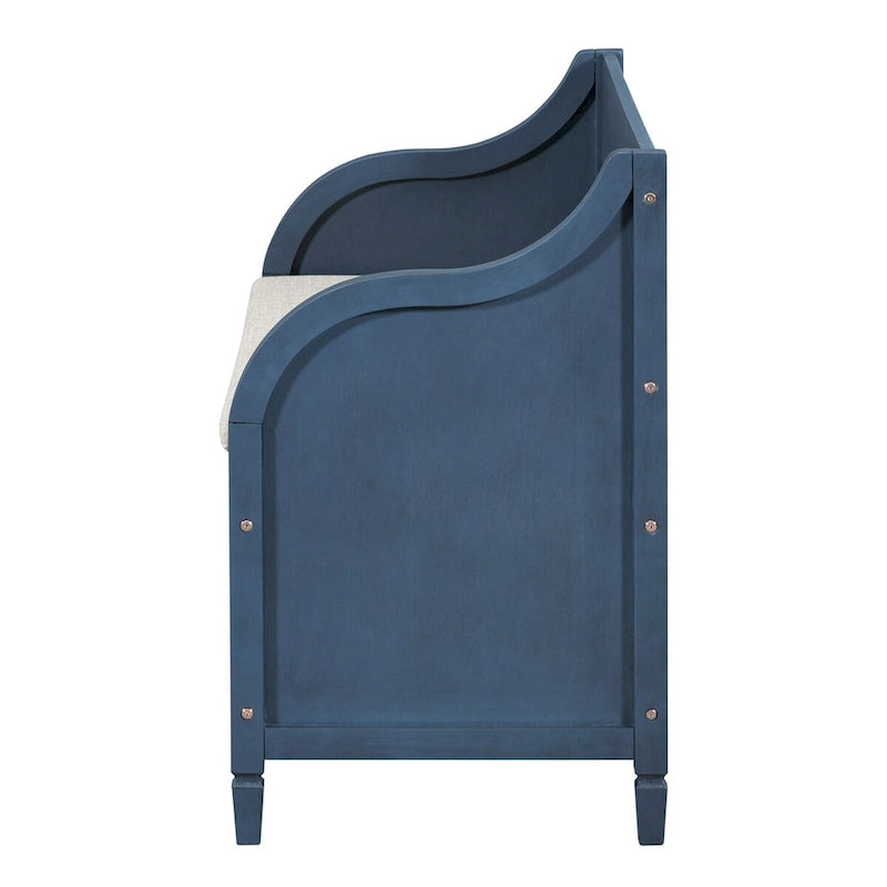 Banc de rangement en bois massif Espresso/Blanc/Bleu/Naturel/Gris, 2 places