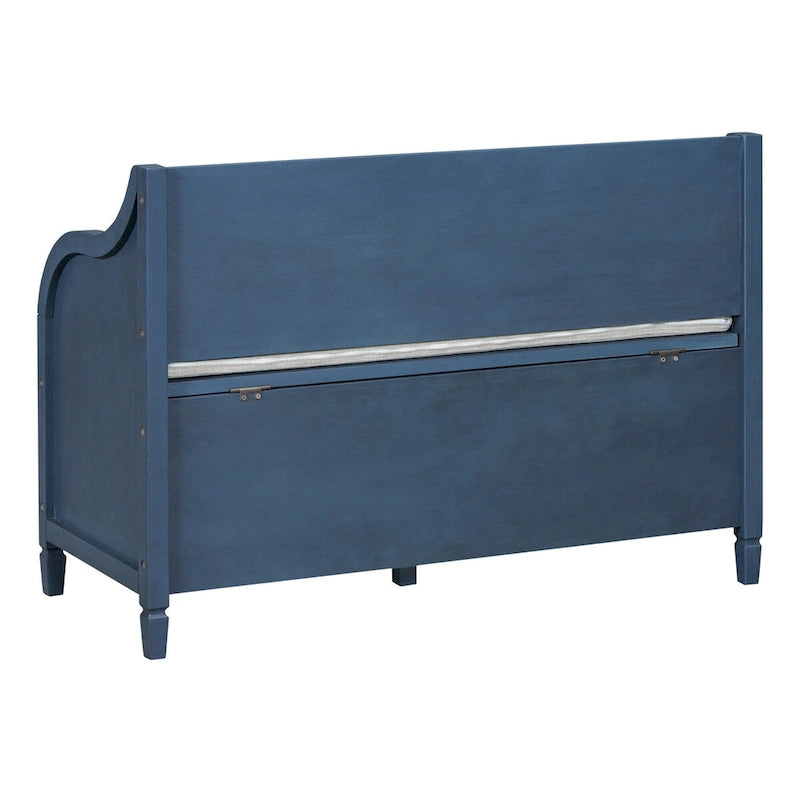 Banc de rangement en bois massif Espresso/Blanc/Bleu/Naturel/Gris, 2 places