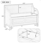 Banc de rangement en bois massif Espresso/Blanc/Bleu/Naturel/Gris, 2 places
