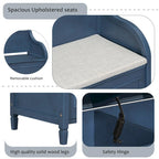 Banc de rangement en bois massif Espresso/Blanc/Bleu/Naturel/Gris, 2 places