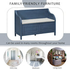 Banc de rangement en bois massif Espresso/Blanc/Bleu/Naturel/Gris, 2 places