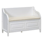 Banc de rangement en bois massif Espresso/Blanc/Bleu/Naturel/Gris, 2 places