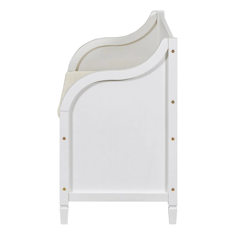 Banc de rangement en bois massif Espresso/Blanc/Bleu/Naturel/Gris, 2 places