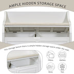 Banc de rangement en bois massif Espresso/Blanc/Bleu/Naturel/Gris, 2 places