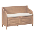Banc de rangement en bois massif Espresso/Blanc/Bleu/Naturel/Gris, 2 places
