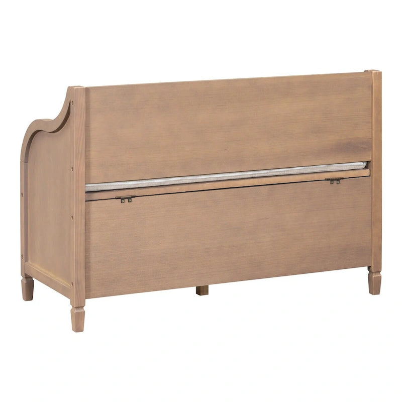 Banc de rangement en bois massif Espresso/Blanc/Bleu/Naturel/Gris, 2 places