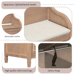 Banc de rangement en bois massif Espresso/Blanc/Bleu/Naturel/Gris, 2 places