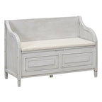 Banc de rangement en bois massif Espresso/Blanc/Bleu/Naturel/Gris, 2 places
