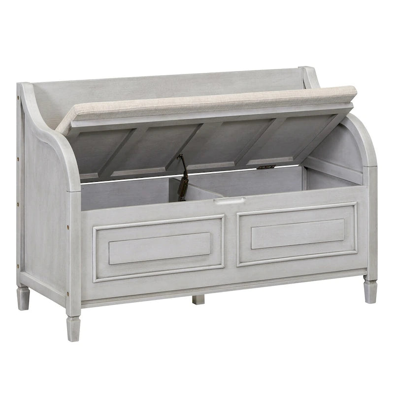 Banc de rangement en bois massif Espresso/Blanc/Bleu/Naturel/Gris, 2 places