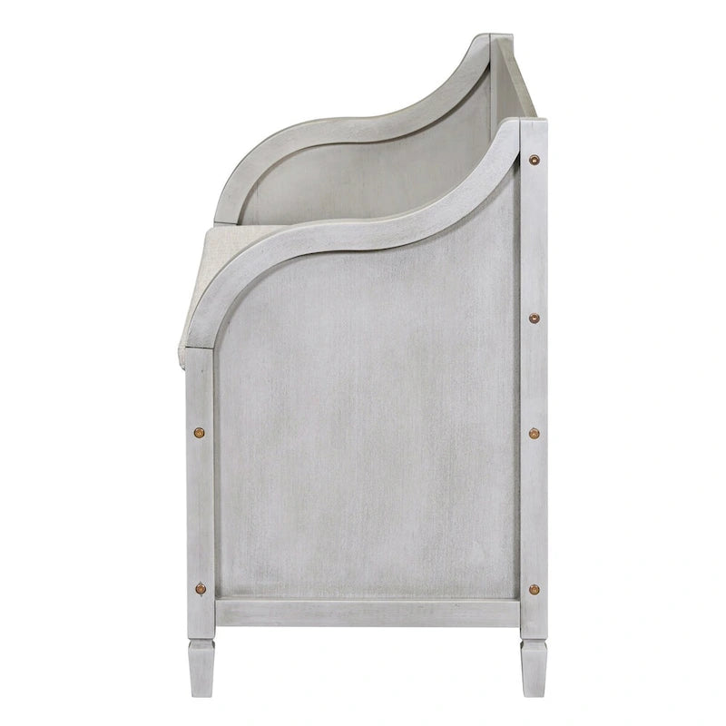 Banc de rangement en bois massif Espresso/Blanc/Bleu/Naturel/Gris, 2 places