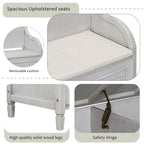 Banc de rangement en bois massif Espresso/Blanc/Bleu/Naturel/Gris, 2 places