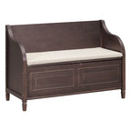 Banc de rangement en bois massif Espresso/Blanc/Bleu/Naturel/Gris, 2 places