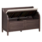 Banc de rangement en bois massif Espresso/Blanc/Bleu/Naturel/Gris, 2 places