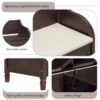 Banc de rangement en bois massif Espresso/Blanc/Bleu/Naturel/Gris, 2 places
