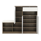 Banc de rangement pour chaussures avec coussin gris foncé/blanc, 1 place