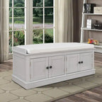 Classic Vintage Wooden Storage Bench with Two Cabinets