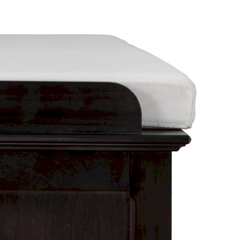 Banc de rangement vintage 1 place avec 2 armoires - Gris délavé / Espresso / Bleu marine antique / Blanc