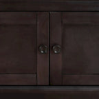 Banc de rangement vintage 1 place avec 2 armoires - Gris délavé / Espresso / Bleu marine antique / Blanc
