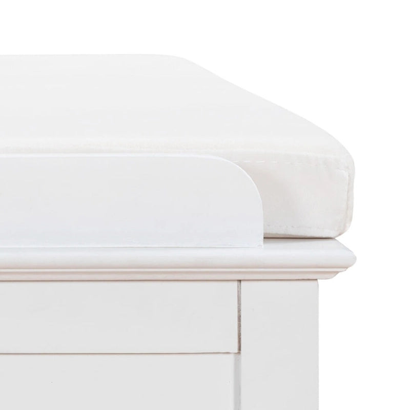 Banc de rangement vintage 1 place avec 2 armoires - Gris délavé / Espresso / Bleu marine antique / Blanc