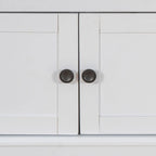 Banc de rangement vintage 1 place avec 2 armoires - Gris délavé / Espresso / Bleu marine antique / Blanc
