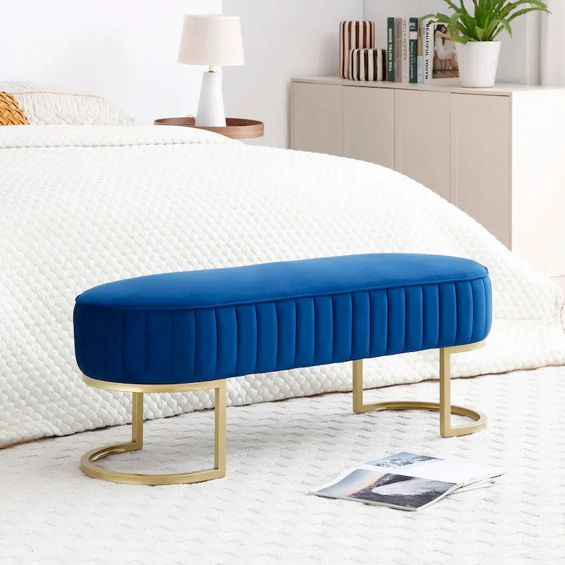 Banc ottoman sherpa en U bleu/rose rouge/gris, 1-2 personnes, 122 cm