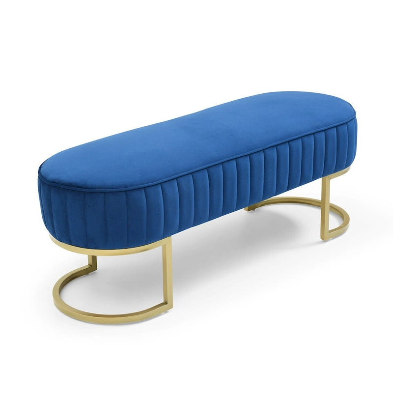 Banc ottoman sherpa en U bleu/rose rouge/gris, 1-2 personnes, 122 cm
