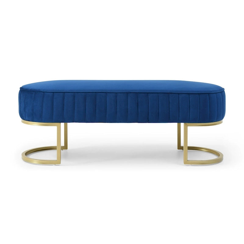 Banc ottoman sherpa en U bleu/rose rouge/gris, 1-2 personnes, 122 cm