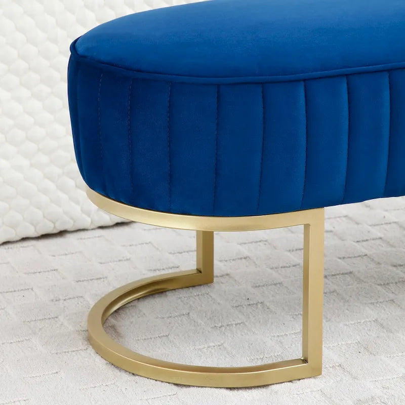 Banc ottoman sherpa en U bleu/rose rouge/gris, 1-2 personnes, 122 cm