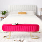 Banc ottoman sherpa en U bleu/rose rouge/gris, 1-2 personnes, 122 cm