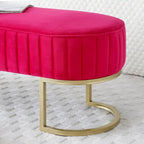 Banc ottoman sherpa en U bleu/rose rouge/gris, 1-2 personnes, 122 cm