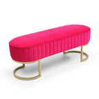 Banc ottoman sherpa en U bleu/rose rouge/gris, 1-2 personnes, 122 cm