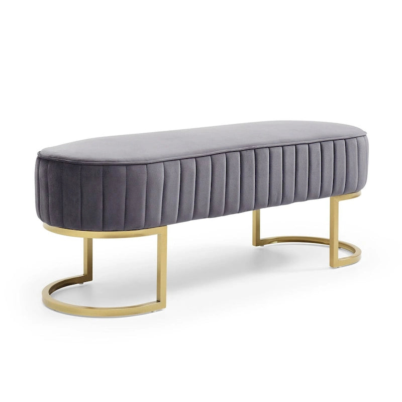 Banc ottoman sherpa en U bleu/rose rouge/gris, 1-2 personnes, 122 cm