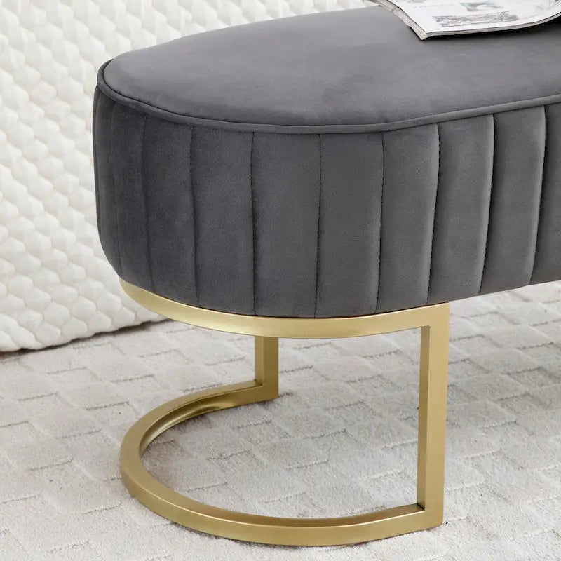Banc ottoman sherpa en U bleu/rose rouge/gris, 1-2 personnes, 122 cm