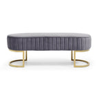 Banc ottoman sherpa en U bleu/rose rouge/gris, 1-2 personnes, 122 cm