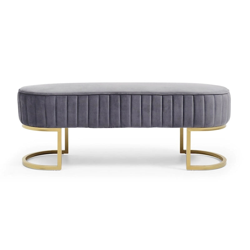 Banc ottoman sherpa en U bleu/rose rouge/gris, 1-2 personnes, 122 cm