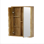 Meuble à miroir sculpté Ananas Blanc – Bois massif, 1 porte, usage individuel