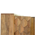 Meuble à miroir sculpté Ananas Blanc – Bois massif, 1 porte, usage individuel