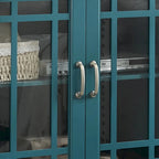 Meuble TV et buffet bleu sarcelle avec 4 portes — Style rétro