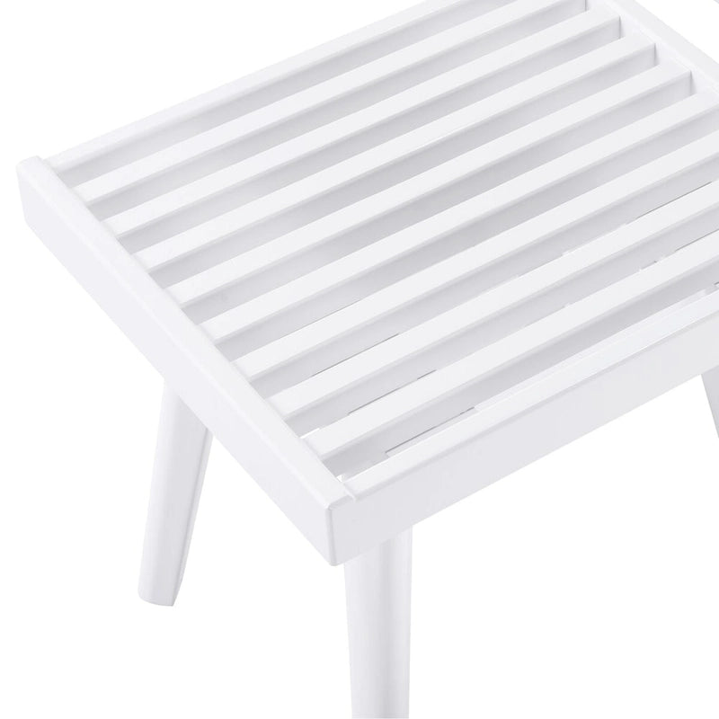 Banc à lattes blanches en bois massif – Une place