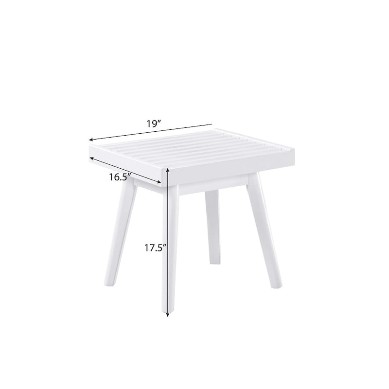 Banc à lattes blanches en bois massif – Une place