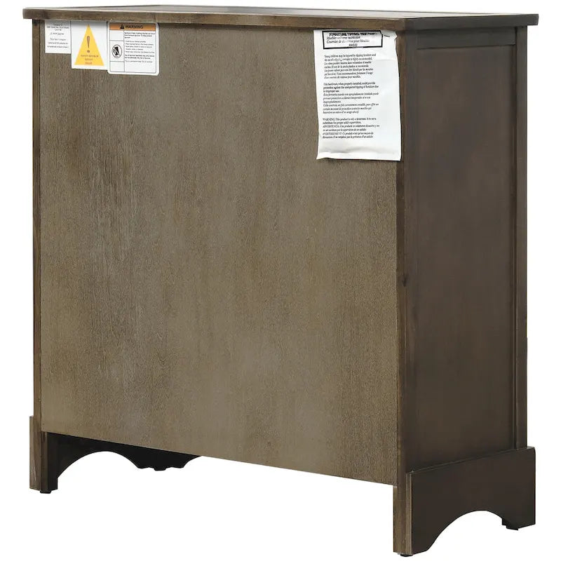 Meuble de rangement de style ferme gris clair/bleu marine antique/blanc délavé avec 2 tiroirs et 4 paniers en rotin