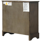 Meuble de rangement de style ferme gris clair/bleu marine antique/blanc délavé avec 2 tiroirs et 4 paniers en rotin
