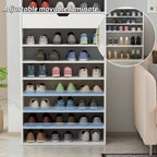 Meuble à Chaussures Haut Blanc, 13 Étagères, Peut Contenir 40 Paires