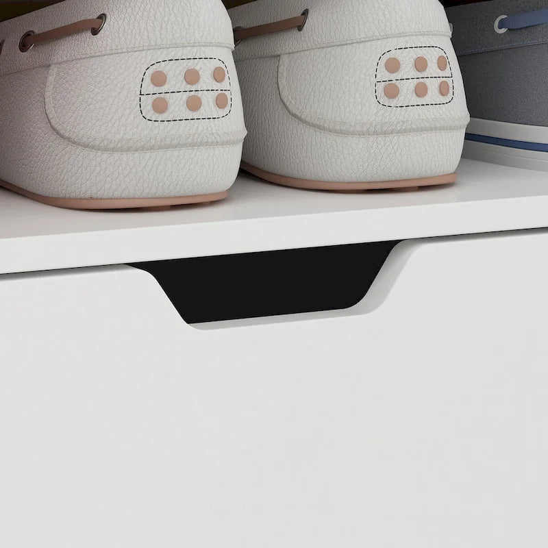 Meuble à Chaussures Haut Blanc, 13 Étagères, Peut Contenir 40 Paires
